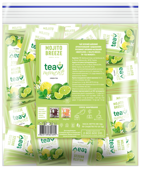 Чай зеленый Tea Moments Mojito Breeze со вкусом Мохито 50 пакетиков (4823118601695)