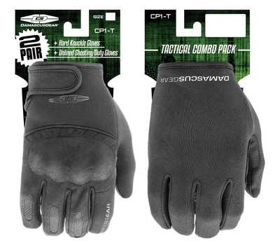 Комбинированный комплект тактических перчаток Damascus TACTICAL COMBO PACK CP1-T Medium, Чорний