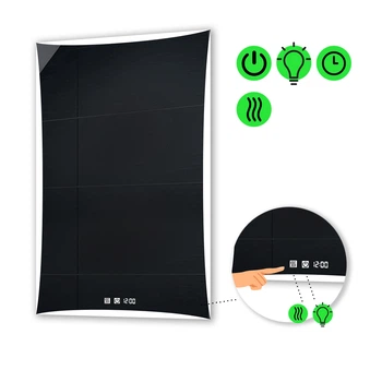 LED-зеркало 70x80см, с двумя сенсорами, часами и подогревом, модель Amado (Amado226)