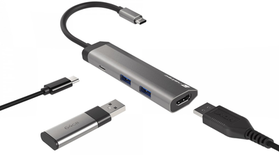 Hub USB-C NATEC Fowler Slim HDMI+USB Typ-A+USB Typ-C (NMP-1984)