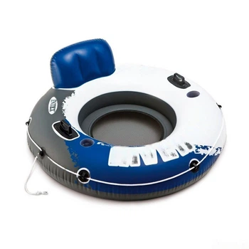 Надувное кресло с ручками "River Run" Intex 58825 EU. Диаметром 135см, подстаканники, трос