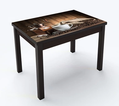 Стол обеденный раскладной Fusion furniture Марсель 90х60 Венге/Стекло УФ 06 156(10000209)