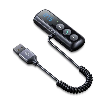Бездротовий FM модулятор трансмітер USAMS US-SJ503 Car FM Wireless Audio Receiver AUX USB to Bluetooth з дисплеєм