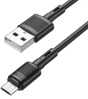 Кабель зарядки Hoco USB to Micro для мобильных устройств Samsung/Xiaomi/Huawei/Meizu. Original Series 1M Быстрая зарядка 2.4A Черный
