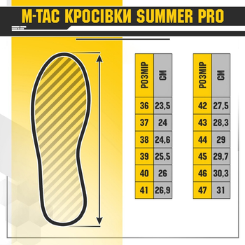 Мужские тактические кроссовки летние M-Tac размер 36 (23,5 см) Олива (Зелёный) (Summer Pro Dark Olive)