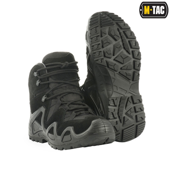 Водонепроницаемые ботинки (берцы) 42 размер (27,3 см) тактические (военные) треккинговые демисезонные Alligator Black (Черные) M-tac для ВСУ