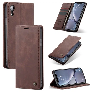 Чехол книжка с магнитом iPhone XR CaseMe Dark Brown (30853-05)