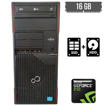 Компьютер Fujitsu Esprimo P710 E85+ Tower / Core i3-3220 (2(4) ядра по 3.3GHz) / 16GB DDR3 / 128GB SSD + 500GB HDD / GeForce 210, 1 GB GDDR3, 64-bit / DVD-RW / HDMI б/у