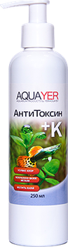 Кондиционер для подготовки воды в аквариуме AQUAYER АнтиТоксин+К 250мл