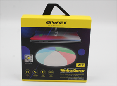 Бездротова зарядка AWEI W7 10W з підсвіткою 7 кольорів для смартфонів Qi