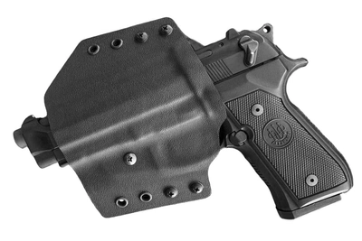 Поясная пластиковая (кайдекс) кобура A2TACTICAL для Beretta М9/92 левша черная (KD51)