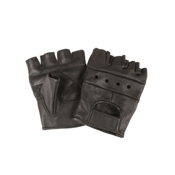 Кожаные рукавички без пальцев Sturm Mil-Tec Black M (Черный) Тактический