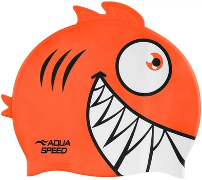 Шапочка для плавания Aqua Speed ZOO Pirana 9696 (246-01) Пиранья детская OSFM Оранжевая (5908217697028)