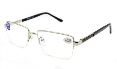 Чоловічі сірі металеві окуляри, окуляри для читання , окуляри з діоптріями +1.75 Blueblocker