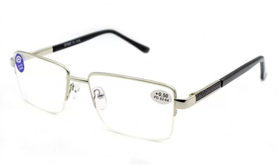 Мужские металлические серые очки зрения ,очки для чтения ,очки с диоптриями +3.0 Blueblocker