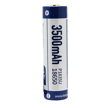 Акумулятор із microUSB Keeppower 18650 3500 mAh (Синій з білим)