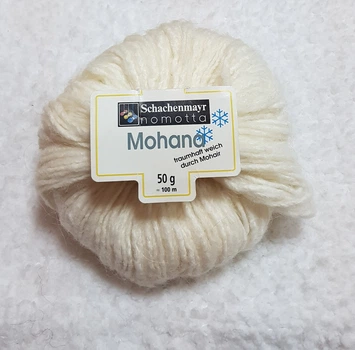 Пряжа Mohana Schachenmayr Германия 15% мохер 15% шерсть 35% хлопок 35% полиамид 50г-100м цвет Молочный твид Спицы 4-5 мм