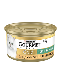 Влажный корм Purina Gourmet Gold Нежные биточки с индейкой и шпинатом 85 г