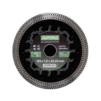 Диск алмазний по бетону Apro Кераміка Екстра 125x1,3х22,23 мм 22-24%