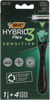 Бритва Flex 3 Hybrid Sensitive c 4 змінними касетами - Bic (944604-54957)