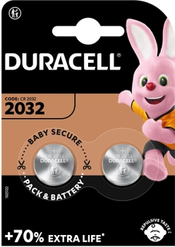 Специализированная литиевая батарейка типа «таблетка» Duracell 2032, 3В, 2 шт DL2032/CR2032 (5000394054967)