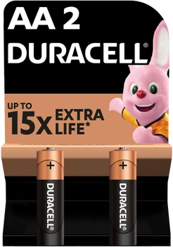 Щелочные батарейки Duracell AA (LR6) MN1500 Basic 2 шт (81545393) (5000394058163)