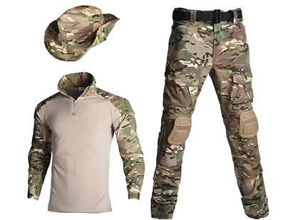 Тактичний демісезонний військовий костюм форма Han Wild убакс+налокітники, штани+наколінники, панама мультикам р.XL