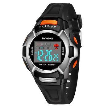 Детские электронные часы с подсветкой Synoke Waterproof black