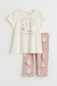 Костюм для девочки молочно-терракотовый Кролик H&M 86см (400092172)