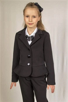 Школьный пиджак для девочки черный 122р Арт. 2008 Albero