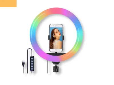 Кольцевая LED лампа для съемки с держателем телефона XPRO 3D-33RGB USB 33cm (40921-3D-33RGB)