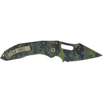 Нож Microtech Stitch Olive Camo Signature Series Serrator (169-3OCS)