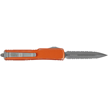 Нож Microtech UTX-70 Double Edge Apocalyptic DFS Serrator Distressed Orange (147-D12DOR)