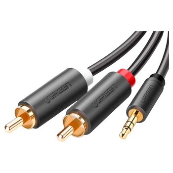 Кабель мультимедийный 3.5mm F to 2xRCA M 5.0m Black Ugreen (10513)