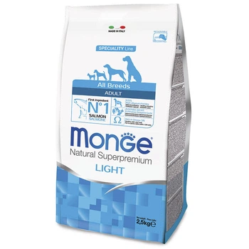 Monge (Монж) DOG All breeds Adult Light - Низькокалорійний корм з лососем і рисом для дорослих собак всіх порід, 2.5 кг
