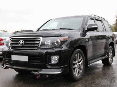 Юбка переднего бампера Toyota Land Cruiser 200 2012-2015 в черном цвете KINDLE для Toyota Land Cruiser 200 2007-2015 (3416)