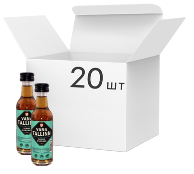 Упаковка ликера Vana Tallinn Toffee Caramel 0.05 л 35% х 20 шт (24740050007634)