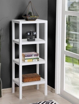 Стелаж етажерка на 4 полиці, M&T Displays, пластик, 38х29х100 см, білий