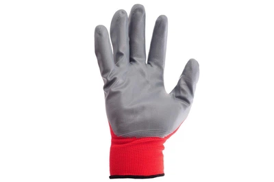 Рукавички Intertool з нітрилові покриттям 10" (червоно-сіра) (SP-0124) (12 шт.)
