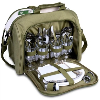 Набор для пикника Ranger Meadow RA 9910 оливковый бежевый для 4 человек с изотермической сумкой (RA 9910)