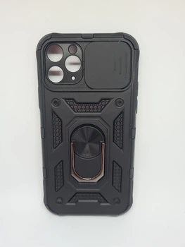 Противоударный чехол Defense Ring для Apple iPhone 11 Pro Max с кольцом Черный
