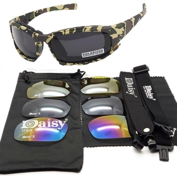 Daisy X7-X камуфляж Защитные тактические очки + 7 комплектов линз.толщина линз 2 мл-увеличинная толщина