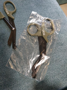 Медицинские ножницы для полевого медика госпиталя выгнутые EDC Gear универсальные парамедические многофункциональные для разрезания одежды олива (Kali)