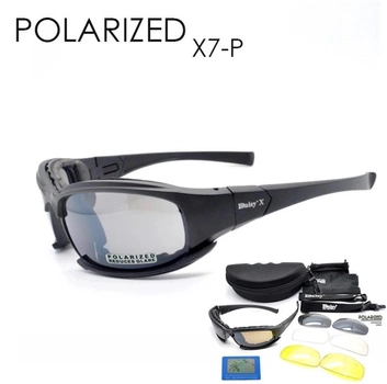 Захисні тактичні окуляри + 7 комплектів лінз Daisy X7-X Black товщина лінз 2 мл-збільшена товщина