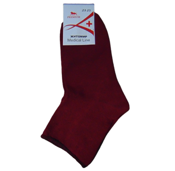 Носки без резинки Medical Line Premium 23-25 бордовые
