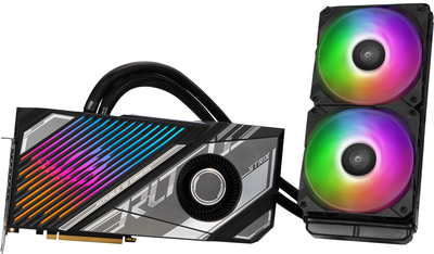 Видеокарта ASUS PCI-Ex GeForce RTX 4090 ROG Strix LC 24GB GDDR6X (384bit) (2550/21000) (2 x HDMI, 3 x DisplayPort) (ROG-STRIX-LC-RTX4090-24G-GAMING)