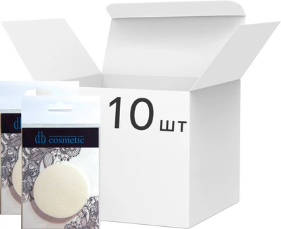 Упаковка спонжей db Cosmetic №993 прорезиненных Круг Белых 10 шт (8026816999934)