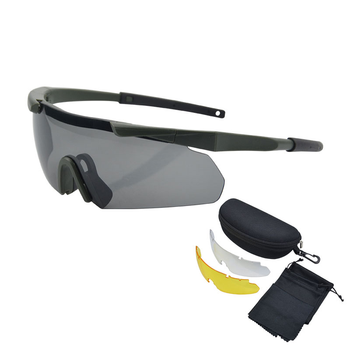 Защитные тактические армейские очки ESS Олива .3 комплектов линз.Толщина линз 3 мм !