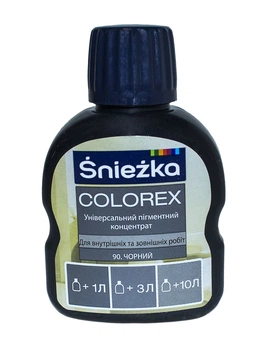 Универсальный пигментный концентрат Śnieżka COLOREX черный цвет 100 мл.
