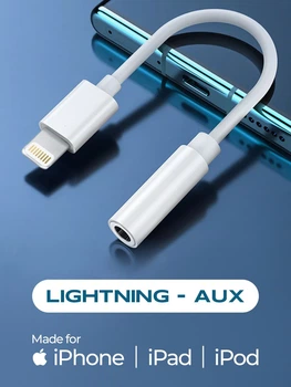 Кабель аудио переходник AUX Cable Walker WA-020 Lightning To 3.5 Jack, белый